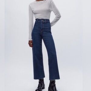 Zara MARINE STRAIGHT HIGH RISE JEANS